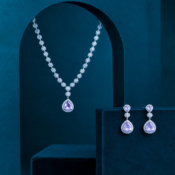 Necklace Pear Drop With Earrings