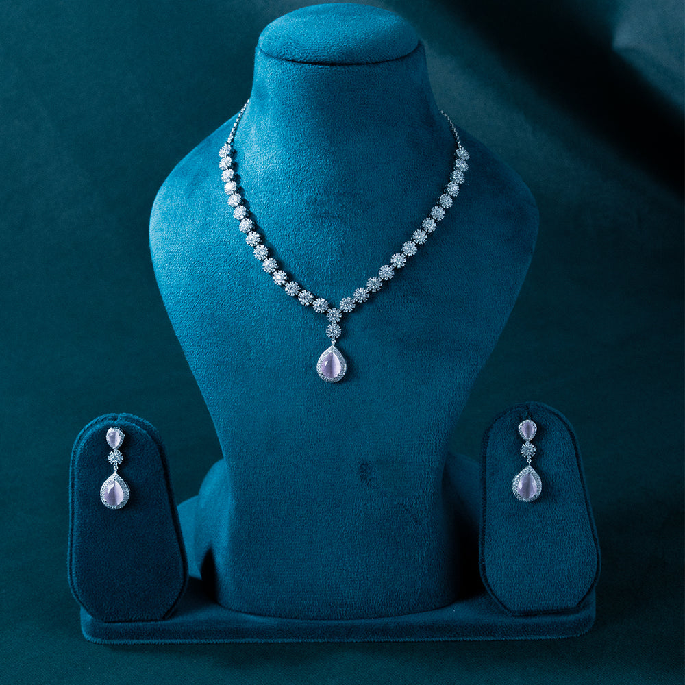 Necklace Pear Drop With Earrings