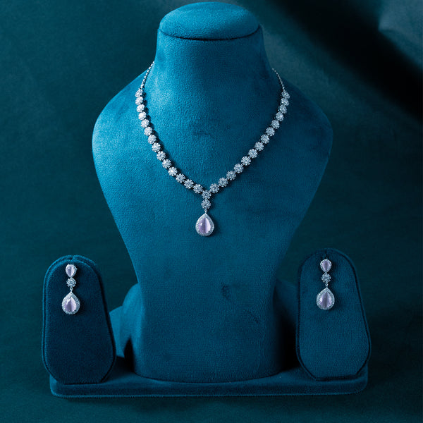 Necklace Pear Drop With Earrings