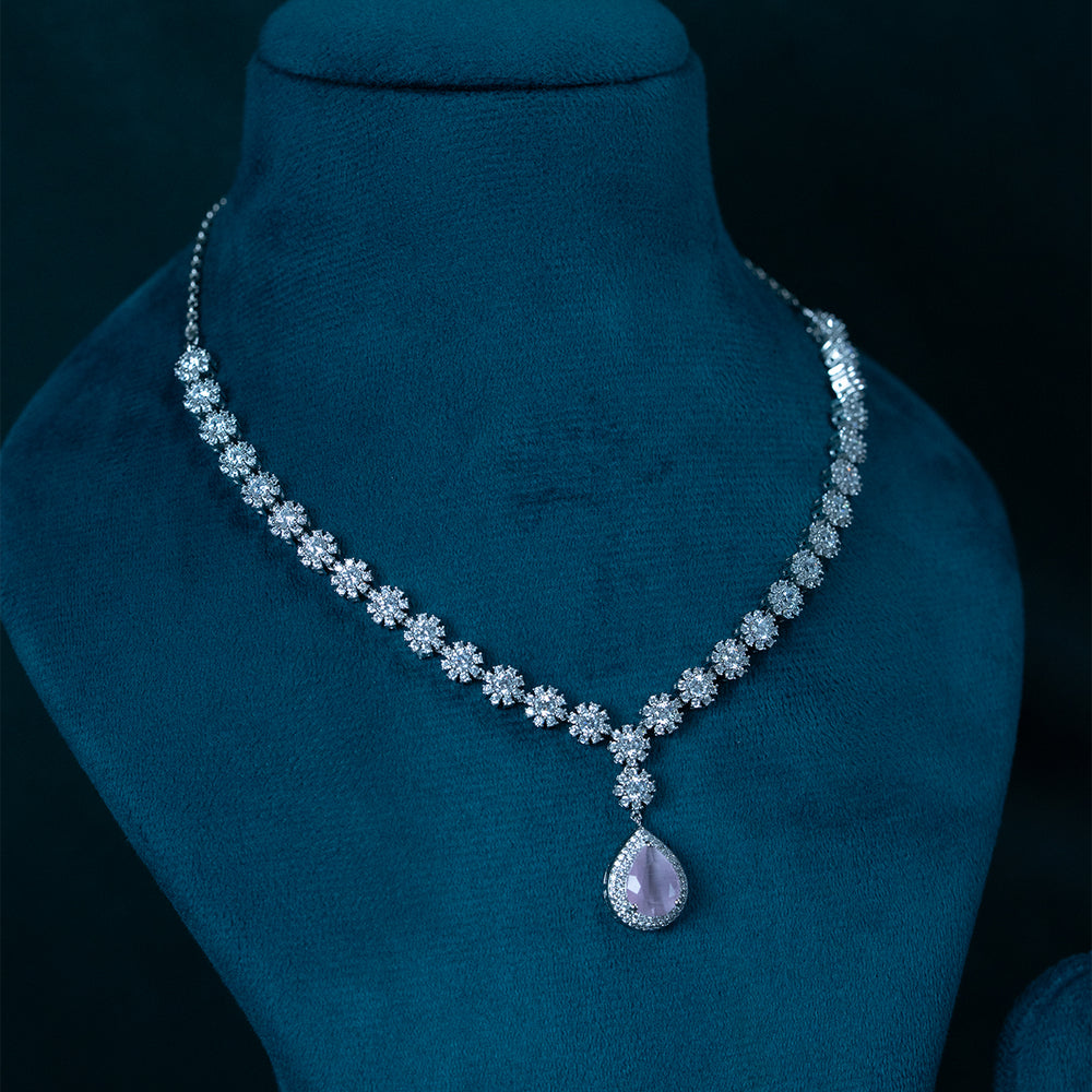 Necklace Pear Drop With Earrings