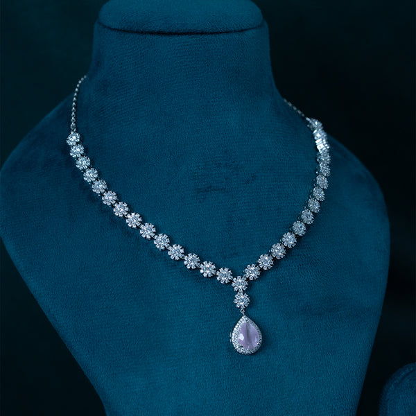 Necklace Pear Drop With Earrings