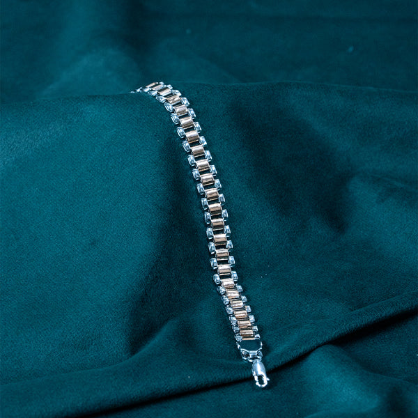 Two-Tone Silver Link Bracelet