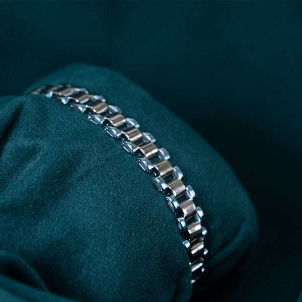 Two-Tone Silver Link Bracelet