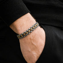 Two-Tone Silver Link Bracelet