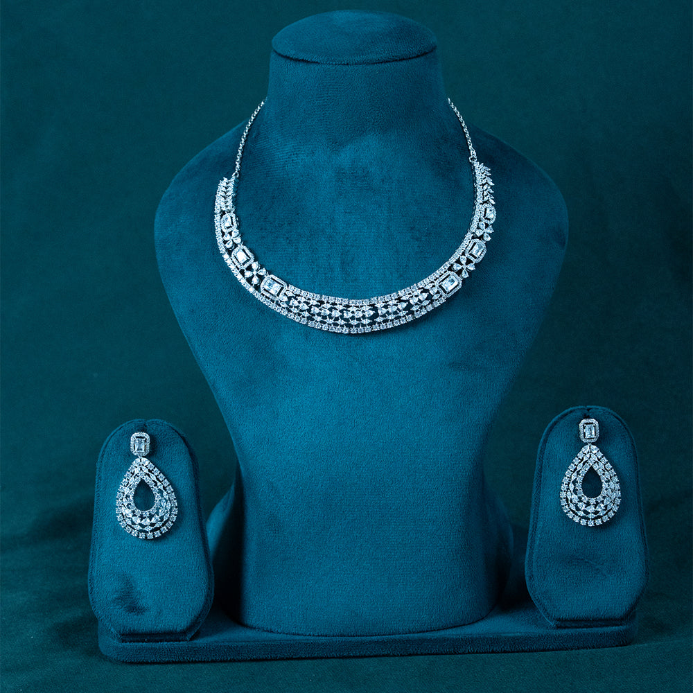 Luxury Silver Necklace Set