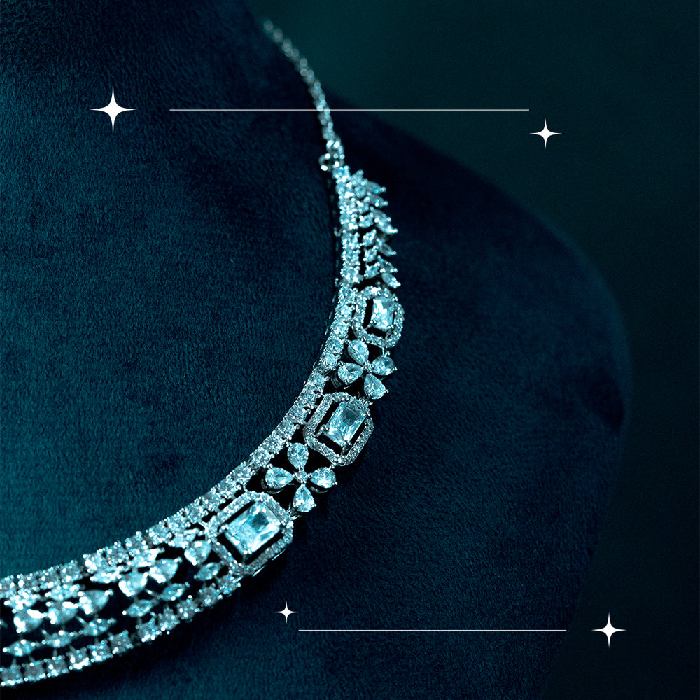Luxury Silver Necklace Set