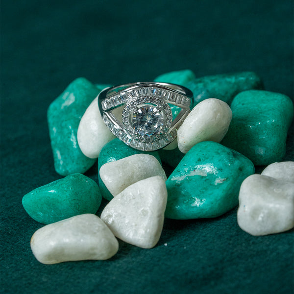 Radiant Halo Ladies Ring
