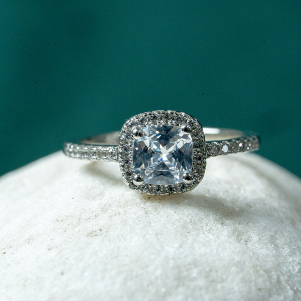 Timeless Cushion Halo Ring