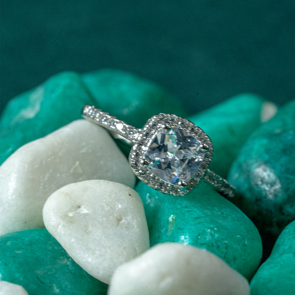 Timeless Cushion Halo Ring