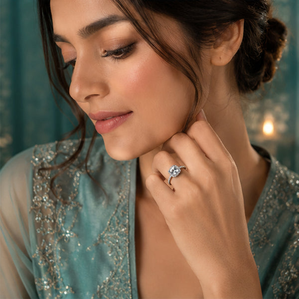Timeless Cushion Halo Ring