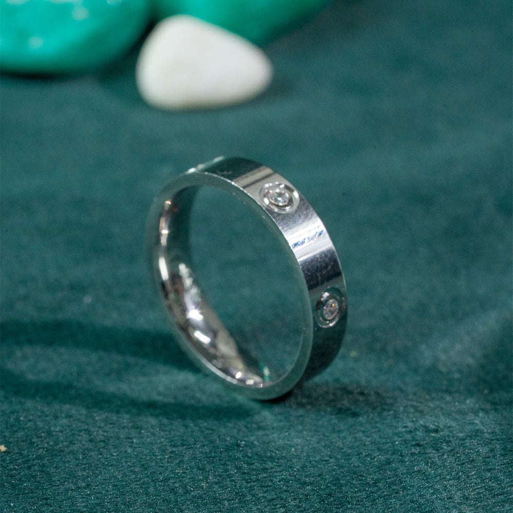 925 Sterling Silver Diamond-Style Band Ring