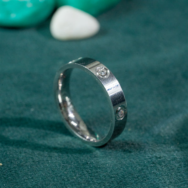 925 Sterling Silver Diamond-Style Band Ring