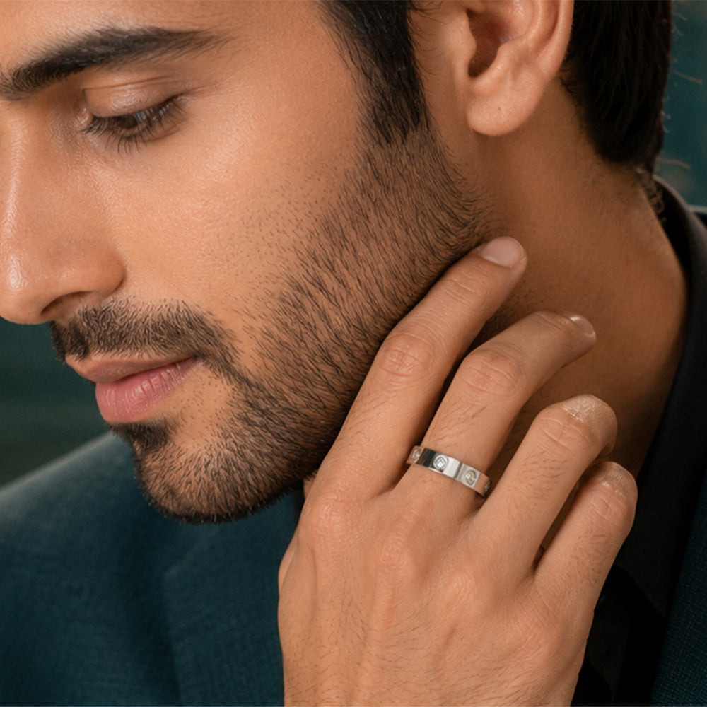 925 Sterling Silver Diamond-Style Band Ring