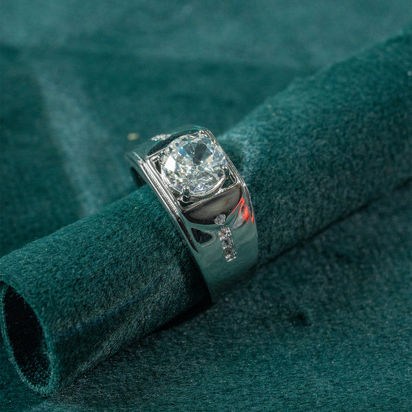 925 Sterling Silver Men's Solitaire Ring