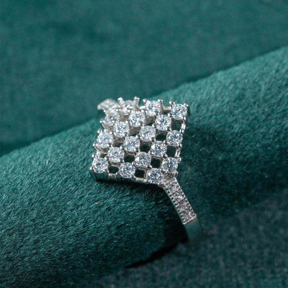 925 Sterling Silver Ladies Cluster Ring