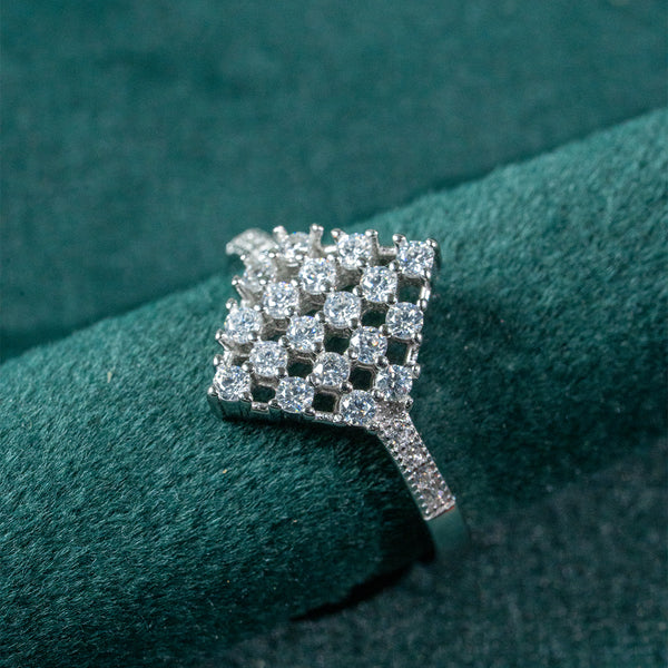 925 Sterling Silver Ladies Cluster Ring