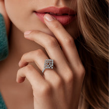 925 Sterling Silver Ladies Cluster Ring