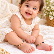 Black Beaded Baby Anklet
